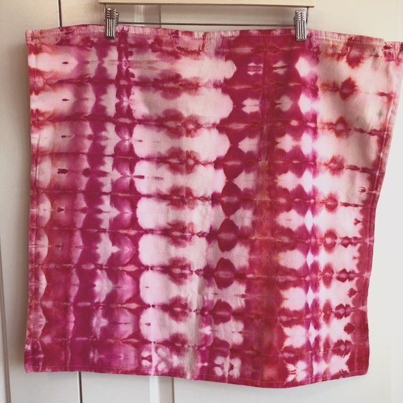 Euro Cushion Cover Tie Dyed Cotton Pink - MEASUREMENTS IN LISTING - Picture 1 of 4